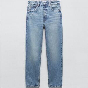 ZARA TRF HIGH RISE MOM FIT STRETCH JEANS